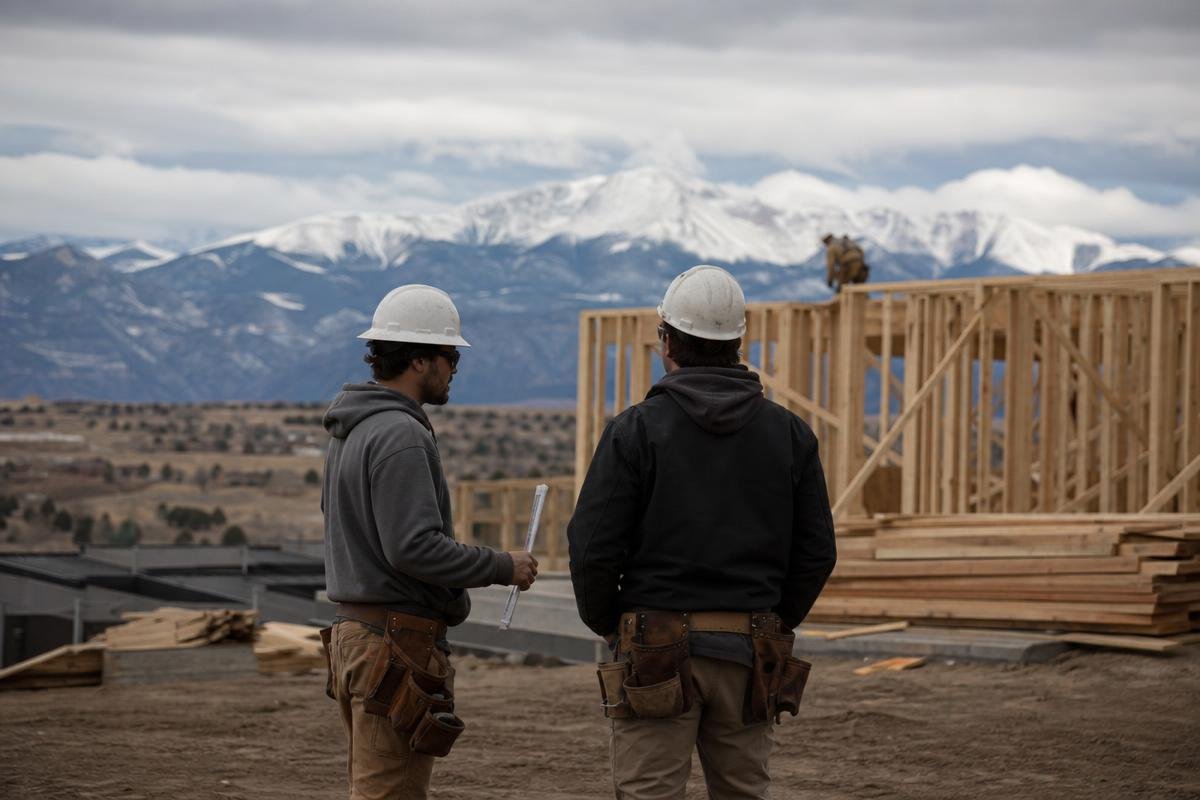 Industrial construction Colorado Springs site along the Front Range foothills