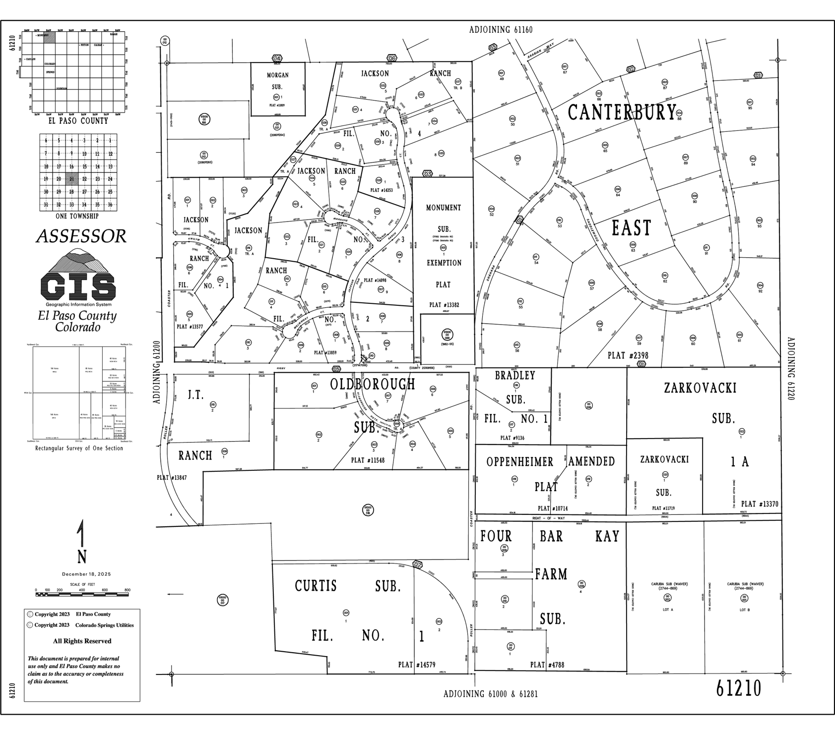 El Paso County plat map showing Lot 2, Jackson Ranch Filing No. 4